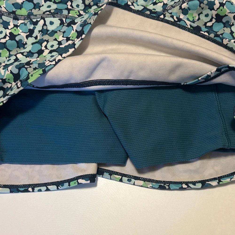 Athleta Floral Mini Skort in Blue and Green